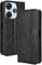 WBWONE Leather Folio Cover per Xiaomi Redmi 13 4G / Poco M6 4G, Custodia in Pelle PU Magnetica Libro Flip Portafoglio con [Funzione Stand]. Nero