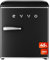 EVVO Mini Nevera Retro 45 Litros de Capacidad, Diseño Vintage, Bajo Consumo, Silenciosa, Control de Temperatura, Organizador de Espacios, Frigorífico Mini F20 Retro Color Negro