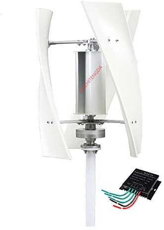 HUIZHITENGDA 3000W Windkraftanlage-Generator, 3 Blätter Low Noise 12V/ 24V/ 48V Generator Windmühle Mit Controller Für Outdoor Hof Nutzung Und Wind Turbine Systeme (Weiß),24v