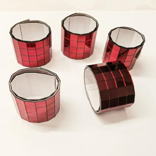 600 piastrelle adesive a specchio bordeaux, 10 mm, quadrate, a specchio, piastrelle a mosaico, accessori fai da te, specchi, piastrelle a mosaico