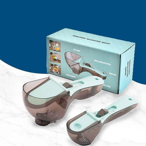 Cuchara medidora ajustable de plástico para cocina, juego de cuchara medidora de alta precisión, cuchara de gramo cuantitativa para café, alimentos, harina Skj434 (C, 20 x 10 x 8 cm)