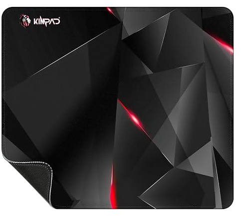 Kimpad ProEdge Series - Gaming-Mauspad M - Geometry Rot 35 x 30 x 4 mm - Naturgummi, wasserdicht, starke Kanten, Präzision & Kontrolle, geeignet für PC und Laptop, elegantes und funktionales Design