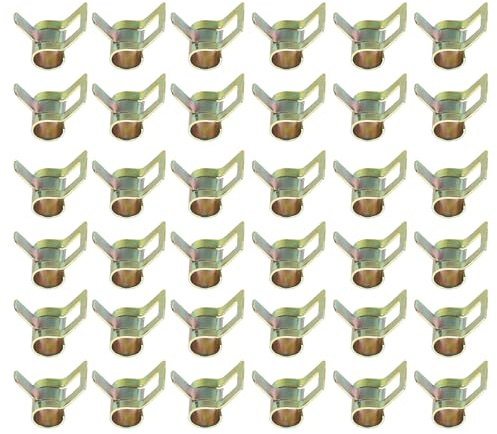 PATIKIL Schlauchschellen für 5-6mm Außendurchmesser Schlauch Federklemmen, 50 Stück Schlauchklemme Silikon Vakuum Spannbandclips für Kraftstoffleitung Luftschlauchrohr Wasserrohr, Gold