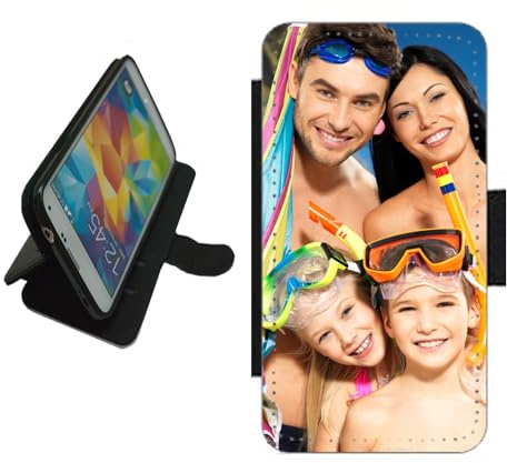 For Samsung Galaxy S25 Ultra personalised phone case wallet flip case photo on the front panel card slots magnetic catch Black