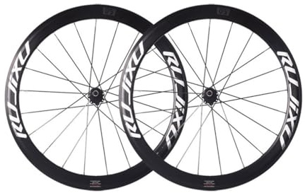 LSRRYD 700C Rennrad Laufradsatz 28Zoll Mit Carbon-Nabe Vorder- & Hinterrad Felgenbremse/C/V-Brakes 50mm Schnellspanner Aluminiumlegierung Felge 8-11 Gänge Kassetten 16/21 Löcher(Silver Hub)