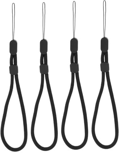 A.S.Marelis Lot de 4 dragonnes de poignet pour téléphone, Noir , taille unique