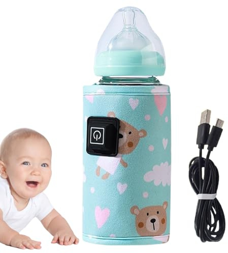 Flaschenwärmer, 3 Temperatur einstellbares Wasser, schnell aufheizende Babyflasche, Heizung mit leichter Hülle für Outdoor, Reisen, Auto, Camping, Fütterungszubehör, 28 x 13 x 13 cm