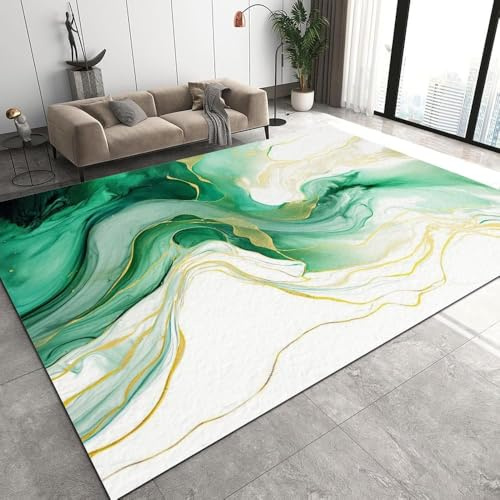 Moderner Teppich Für Wohnzimmer Schlafzimmer Teenager Junge Mädchen 3D Abstrakte Marmorstruktur Druck rutschfest Teppiche Flanell Spielmatte 200 X 300 cm - Leicht Zu Reinigen -53282471582