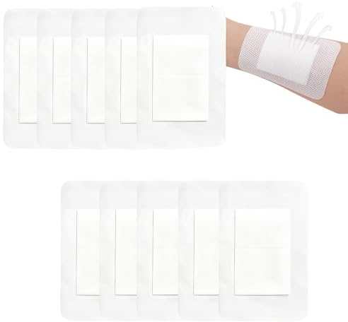 10PCS Waterproof Dressings for Wounds,Large Ste/rile Dressings for Wounds,Self-Adhesive Wound Dressing,Skin Protection Wound Dressings Adhesive,Large Plasters for WOU-nds,Adh/esive Wo/und Dre/ssings
