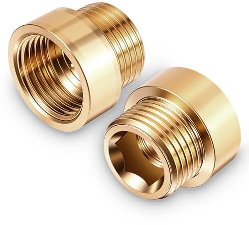 2Pcs Shower Head Extension Arm Shower Head Adapter, Brass G1/2 Male to G1/2 Female Showers Heads Extender Thread 20mm Length Pipe Fitting