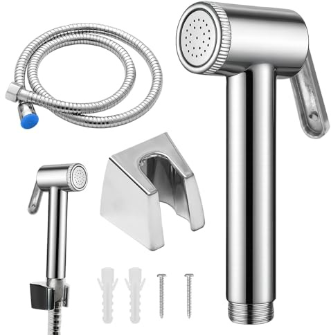 Douche Spray, Muslim Shower, Handheld Toilet Shower, Handheld Douche Sprayer with 1.5M Hose and Valve Adapter, Personal Hygiene and Cleaning