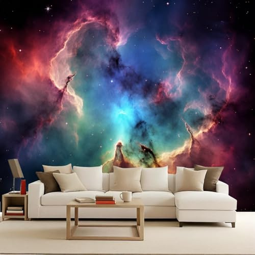 Fotomurale Galassia Carta da parati murale 400x280 cm TNT Murale Via Lattea Cielo Stellato alla moda Decorazione da Muro XXL Poster Gigante Design Carta per pareti Fiori