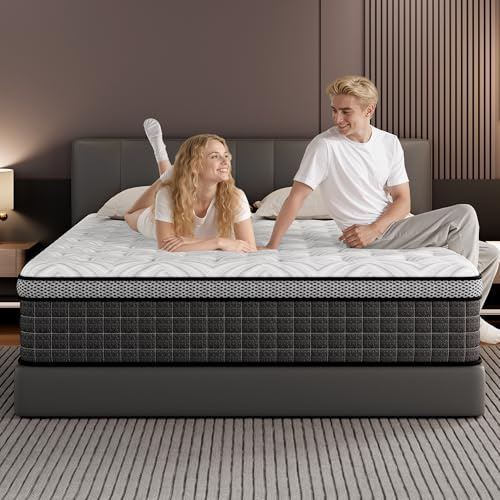 EJGIEGSO Full Mattress 12 Inch, Hybrid Mattress in a Box with Motion Isolation Memory Foam & Pocket Springs for Pressure Relief, CertiPUR-US Certified, Medium Firm