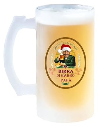 Generico Boccale da Birra Personalizzato con Fotomontaggio Faccia e Testo CAPPELLO DI BABBONATALE - IDEA REGALO NATALE PER IL PAPA' - MAMMA - AMICI - EVENTI - PUB
