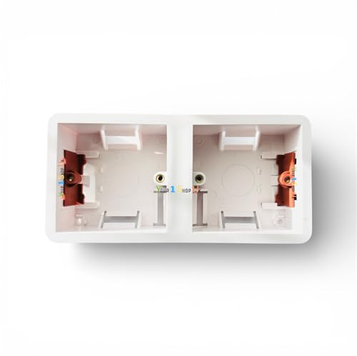 1g +1g Dry Lining Back Box Plasterboard 35mm Dual Dry Lining Wall Mounting Back Box 1 gang +1 gang Socket Electrical Switch Recessed 2 x 1 Gang 35mm Wall Pattress Adjustable Lugs pack of 1