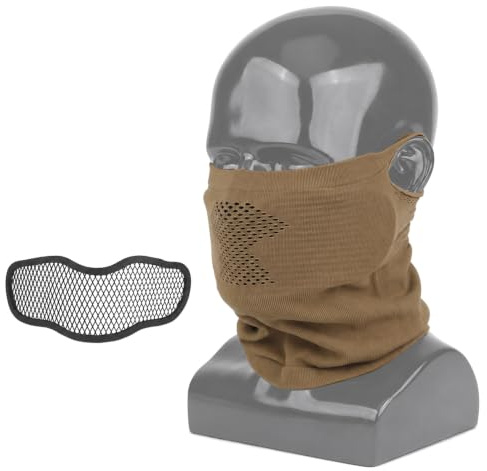 Generisch Airsoft Gittermaske Sturmhaube mit Abnehmbarem Stahlschutz, Halbgesicht Visier Maske for Paintball Radsport Outdoor