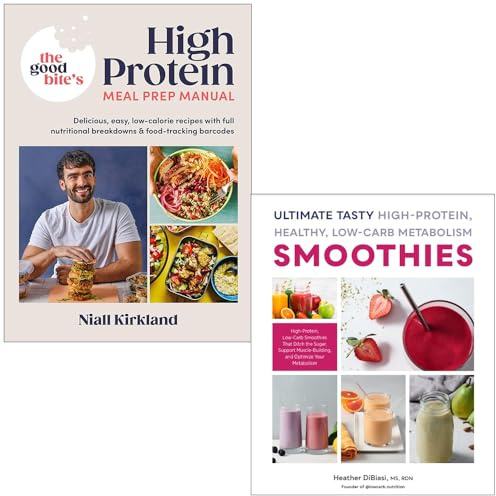 The Good Bite’s High Protein Meal Prep Manual By Niall Kirkland & Ultimate Tasty High Protein Healthy Low- Carb Metabolism Smoothies By Heather DiBiasi 2 Books Collection Set