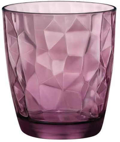 Bormioli Rocco – Set di 6 bicchieri per acqua modello Diamond, capienza 30,5 cl viola
