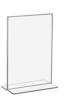 T-Ständer/Werbeaufsteller/Tischständer DIN A6 Hochformat aus Acrylglas