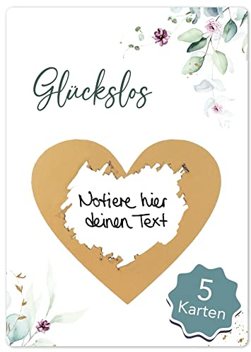 Joli Coon 5 Rubbellose selber machen, Gutschein | 350g Designerpapier, fühlbare UV-Lack-Veredelung, für Gutscheine und gemeinsame Erlebnisse, Premium-Papeterie