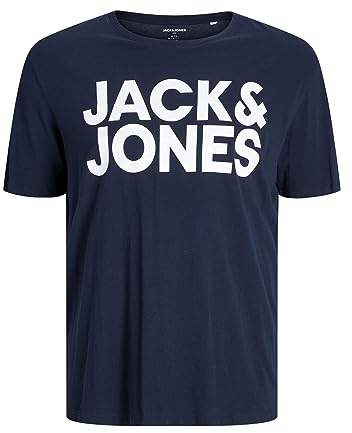 JACK & JONES Plus JJECORP Logo tee SS O-Neck Noos PS Camiseta, Azul Marino, 4XL para Hombre