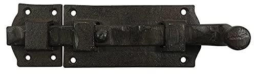 zeitzone Türriegel Schlossriegel Vintage Schieberiegel Gusseisen Braun Schiebeschloß 22cm