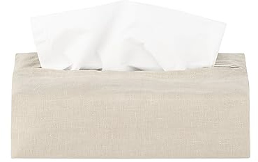 blomus TISU Linen Rectangular Tissue Box Cover - Moonbeam (Beige)