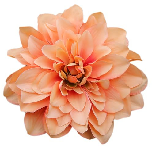 Wambere 10 Stück Künstliche Dahlien, Künstliche Blumen Köpfe Blütenköpfe Seidenblumenstrauß für Tischaufsätze Arrangement Tortendeko Hochzeit Blumengesteck Heimdekorationen,Orange