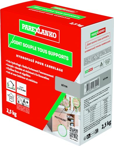 PareXLANKO - Junta flexible para todos los soportes - Hormigón - Juntas de baldosas de 2 a 15 mm sometidas a altas exigencias - Nuevo y renovación - Suelo y Pared - Interior y exterior - 2,5 kg