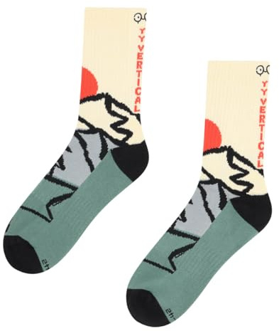 YY Vertical - Rock Socks (FR/ES, Alpha/lettres, M, Taille normale, Taille normale, Mountain Origins - Beige)