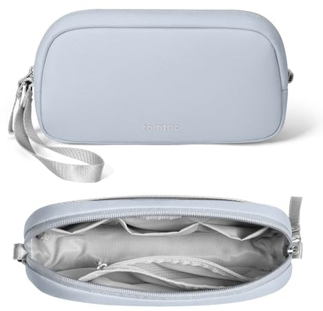 tomtoc Bolsa para Cables Accesorios, Organizador Cables Viaje, Bolsa Organizadora de Cables Portátil para Alimentación de Teléfono Móvil, Power Bank, Memoria USB, AirPods y Artículos de Uso Diario