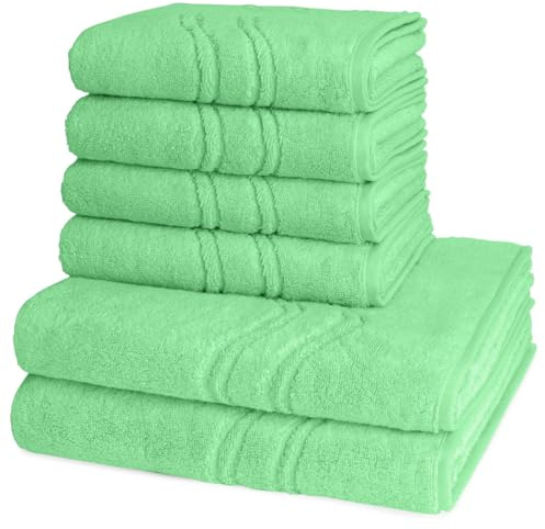 Ross - 6 teiliges Frottier-Set - Cashmere Feeling (4 X Handtuch 2 X Duschtuch im Set) - 520 g/m2 - Baumwolle - Walkfrottee - saugstark - weich und flauschig - Karibik