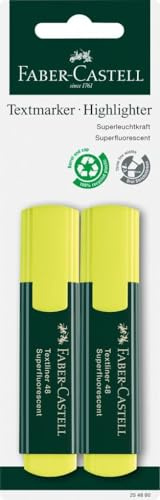 Faber-Castell 254890 Textliner 48, Blisterpackung, 2 Stück, Gelb
