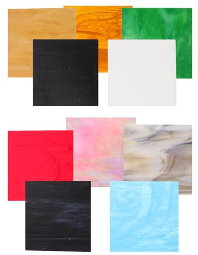 BESTonZON Lastre di Vetro Cattedrale in Mica 10 Pezzi Colore Casuale per Mosaico Effetto Riflettente, Decorazione D'interni per Casa e Matrimoni Eleganti