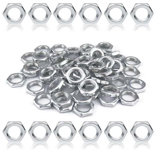 60 Tuercas Hexagonales M8x1 Rosca Fina Paso 1 mm, Llave 12 mm, Acero Galvanizado, para Tornillos y Tubos Roscados de Iluminación con paso 1mm, Tuercas Planas para Montaje PUNTO ES LIGHTING