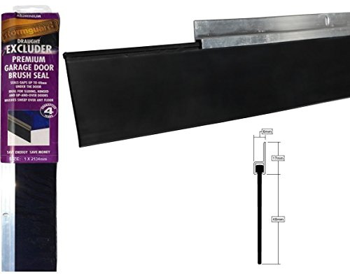 Stormguard 03Sr3312134A Garage Door Rubber Draught Excluder Seal 2134Mm, Aluminium