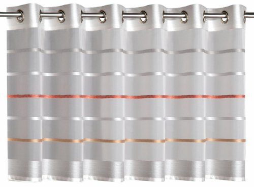 Albani Willkommen Zuhause Miriam 1, Web-Bändchenrollo aus Voile, Weiß/Orange, 45 x 140 cm, 265918