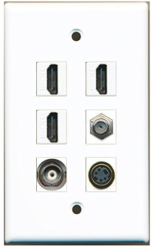 Riteav – 3 HDMI 1 cavo coassiale tv- F-Type 1 porta S-Video 1 porte BNC da parete piastra