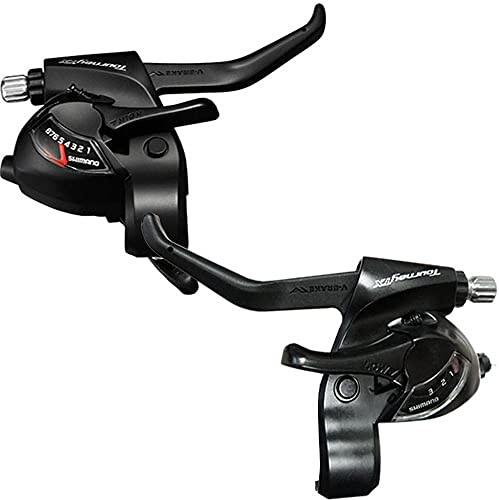 SHIMANO BremshebelTourneyTX 3x8 schwarz, Satz mit Kabeln Nero