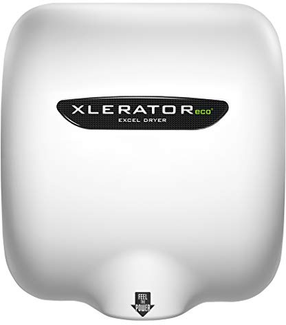 XLERATOReco Hand Dryer, Excel Dryer, XL-BW-ECO Automatic Surface Mount High Power Hand Dryer, White Thermoset (BMC) Cover, 110V