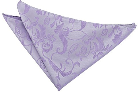 DQT Mens Passion Floral Jacquard Pocket Square – Wedding, Business & Formal – Lilac