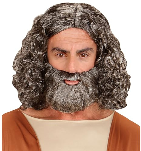W WIDMANN MILANO Party Fashion - Biblische Perücke mit Bart | Accessoire für Propheten, Zauberer und Götter Kostüme, Karneval und Mottoparty