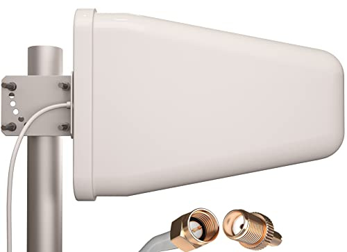 Yagi Directional Antenna 3G/4G/LTE 9dBi 806MHz-960MHz and 1.7-2.5GHz 2FT Cable w/ 2FT SMA Male Cable to TS-9 Adapter - Cell Phone Signal Log Periodic Cellular - Tupavco TP514