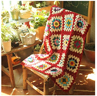 Miguor, coperta a maglia stereoscopica lavorata a mano, con motivo a fiori all'uncinetto, coperta da letto, 33,4 x 64,8 cm