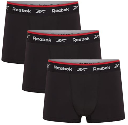 Reebok Redgrave Boxer Uomo | Set da 3 Boxer Uomo Sportivi in Cotone 100% | Mutande Uomo Slip e Boxer Lunghi Traspiranti | Biancheria Intima Tecnica Uomo | Intimo Sportivo