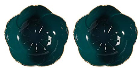 2 Stück Keramik Schälchen Mini Dipschalen Form Servierschalen Saucenschälchen Gewürzschale Snack Schälchen Obstbehälter für Sojasauce Dip Weihnachten Party Tischdeko Grün