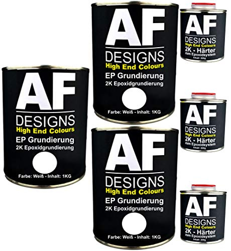 Alex Flittner Designs Epoxidfüller 3 x 1,20 kg 2K Grundierung Füller EP | 2K Epoxidfüller/Grundierung unverdünnt mit hohem Korrosionsschutz