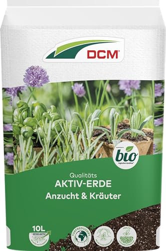 DCM AKTIV Erde Anzucht, Kräuter & Presstöpfe - Spezialerde - für Anzucht & Aussaat - Für Presstöpfe - Mit Mykorrhiza-Pilzen - Torfreduzierte Pflanzenerde - Bio - 20 L