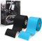 Dyroe Cinta de Kinesiología Tape,Set 2 Rollos 5 m x 5 cm Azul y Negro,Cinta deportiva elástica terapéutica para hombros, rodilla, codo, alivio del dolor, sin látex, resistente al agua, transpirable