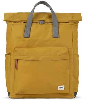 ROKA London The Canfield Backpack Bag | Nylon Roll Top Rucksack, Magnetic Closure, Multi Pockets, for Work, School & Travel